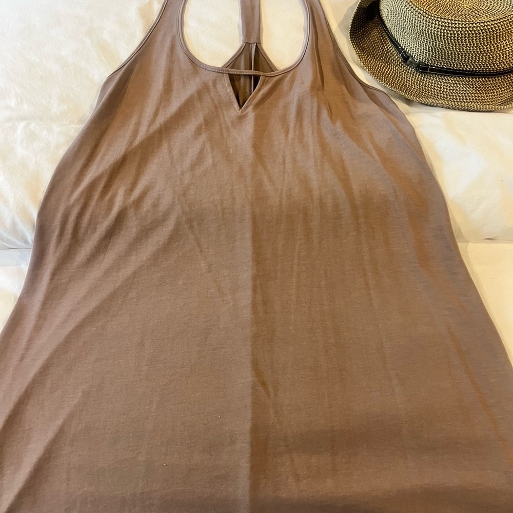 HYFVE Brown Sleeveless Halter Sundress